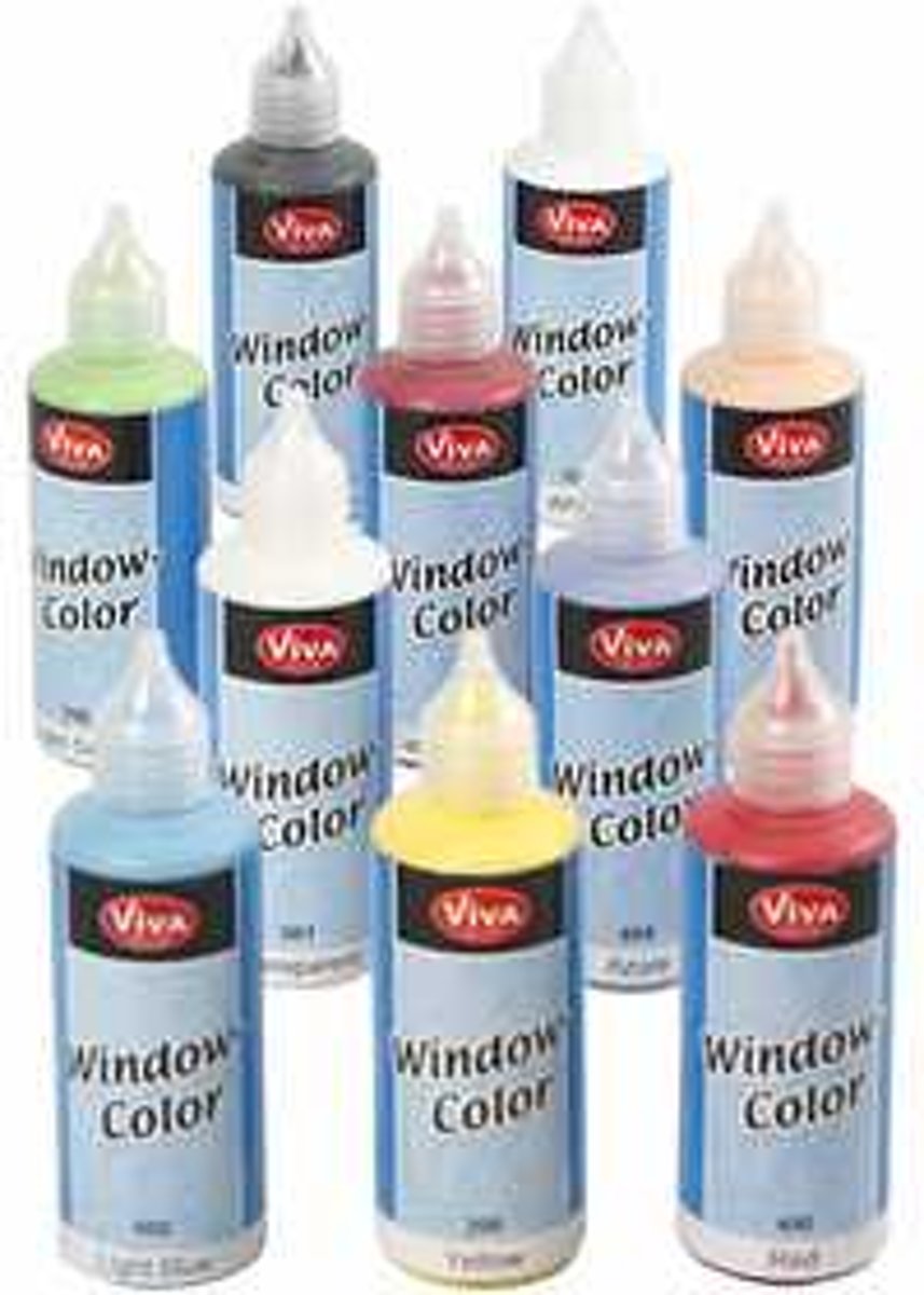 Window Color, diverse kleuren, 10x80ml [HOB-30430]